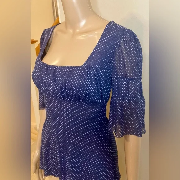 Sweet Pea by Stacy Frati Polka Dot Blouse, Size M - Picture 2 of 11